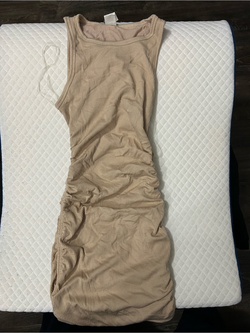 Windsor Beige Ribbed Mini Dress